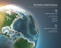 3D Photoshop World and Actions- HD Earth Globe