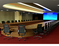 Interior rendering (video conference room)