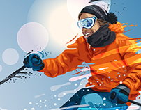Ski & snowboard illustration