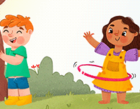 Childhood games. Children's illustration
