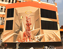 "BANKURA HORSE" anamorphic mural in Kolkata