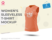 Women's V-Neck Sleeveless T-Shirt Mockup