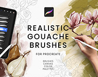 Realistic Gouache Brushes for Procreate