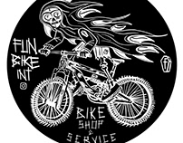 Illustration for local bike shop. FUN BIKE INT.