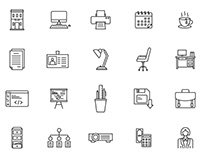 20 Office Line Icons