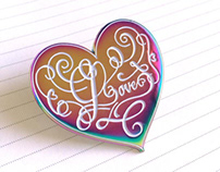 Calligraphy Love Enamel Pin