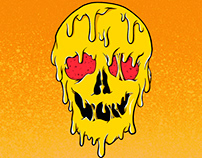 Pizza Skull Illustration