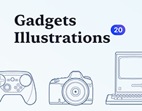 Free 20 Gadgets Outline Illustrations