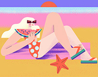 Beach. A series of illustrations for the web