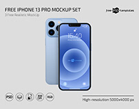 Free iPhone 13 Pro Mockup Set