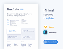 Minimal resume freebie | Sketch & PSD
