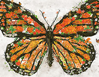 Monarch Butterfly digital collage photomanipulation art