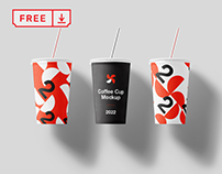 Free Cup with a Straw Mockup