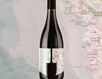 Map for Napa Valley Syrah Wine Bottle Label, La Pelle
