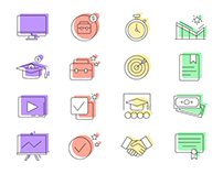 Education & Job Search Linear Icons