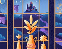 FAIRY CASTLE - Vector illustration with textures