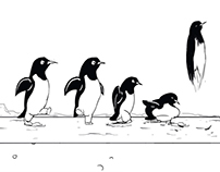 Penguin and Fisher (frame by frame animation)