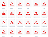Road signs warning safety global standard high reso