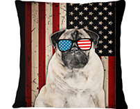 Patriotic Pug Sunglasses American Flag Dog Breeds