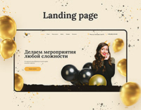 Landing page for the event company