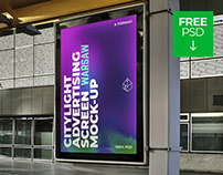 Free Warsaw Outdoor Citylight Ad Screen Mock-Up 9 v3