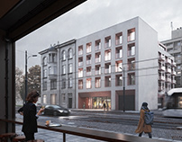 Piotrkowska 212/214 - Concept of Modern Tenement House