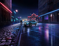 Nissan Qashqai neon streets