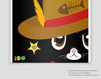 diseño poster gato bandido