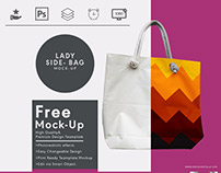 Lady side bag free mock up photoshop template