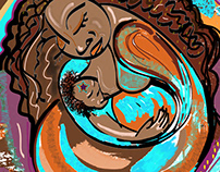 Breastfeeding Mother Digital Art
