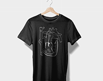 T-shirt with real heart picture