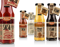 Creative Trade mark packaging for sauces DELIKA. CTM