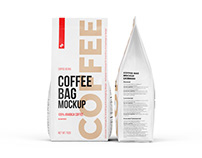 Coffee Bag, Pouches front and side view mockup
