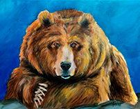 Blue (background) bear