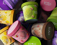 Booza Planet / ice cream packaging design