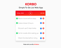 KORBO — Simple To-Do List Web App