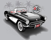 Vector Illustration Stingray Corvette T-Shirt Design
