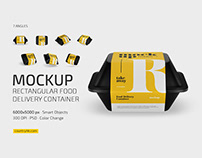 Rectangular Food Delivery Container Mockup Set