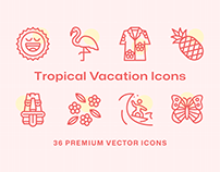 36 Tropical Vacation Icons