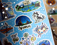 SIBERIA & KRASNOYARSK. Sticker Design.
