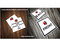 2 SQUARE BUSINESS CARD MOCKUP [free]