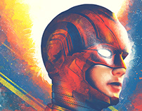 Captain Marvel illustrated film poster