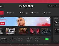 Binzoo Gaming Website UI design