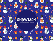 Snowmen Vector Free Seamless Pattern