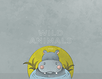 Wild animals - illustration set for baby