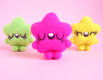 Stars - Pink Fluo, Lime and Yellow