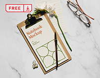 Free Cards with Flower PSD Mockup