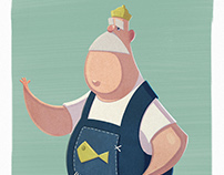 Boris the fisherman and Oliver - Character Designs