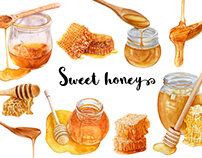 Watercolor sweet honey