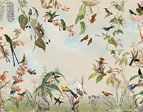 Wallpaper "Birds in the garden"